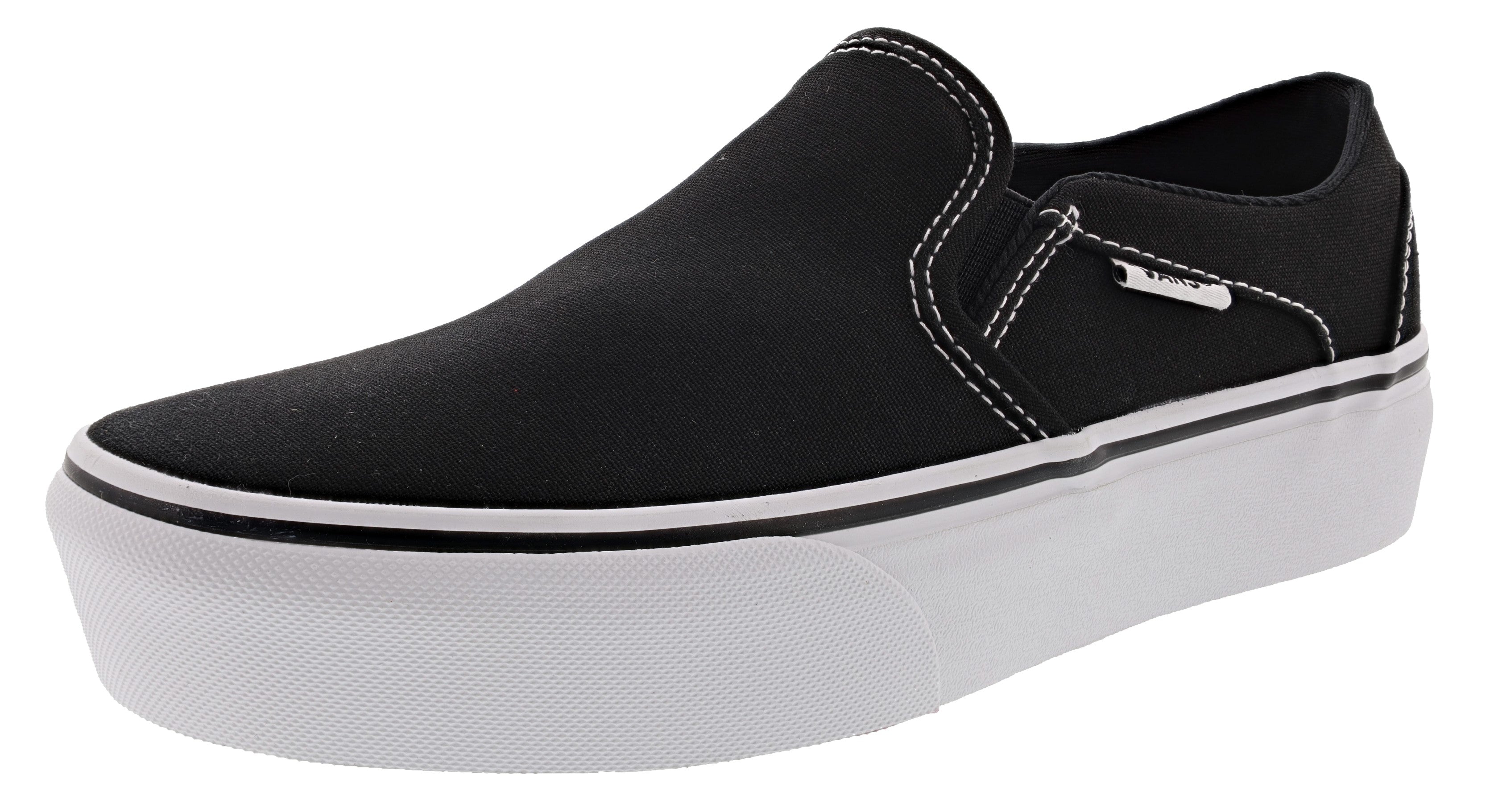  Vans Women's Asher Slip On Platform Shoes 