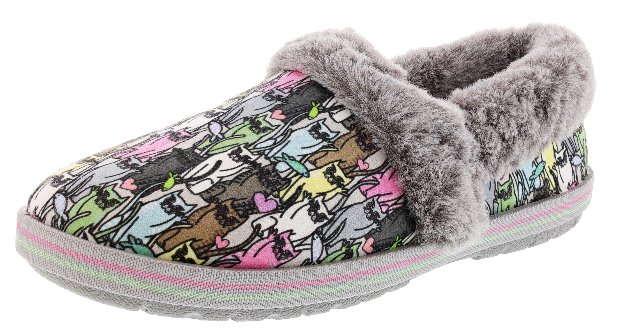  Skechers Bobs Women's Too Cozy Kitten Gloves Memory Foam Slippers 