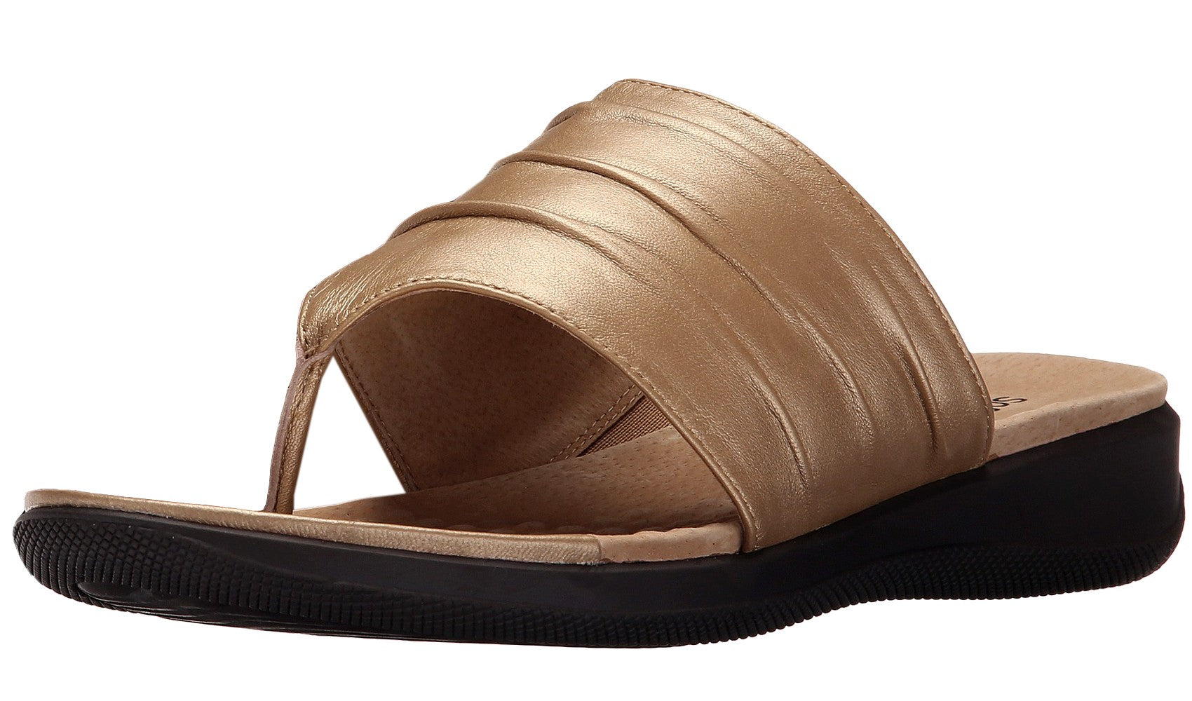  Softwalk Womens Summer Wide Width Leather Sandals Wedge Slides 