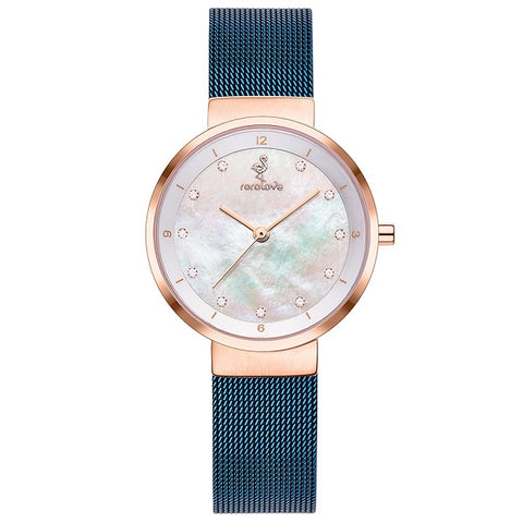 Rorolove 11 Real Diamonds Mother of Pearl Dial Ladies Watch