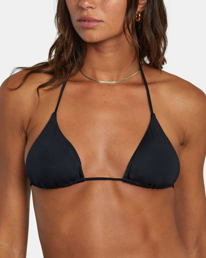 RVCA Solid Halter Triangle Bikini Top