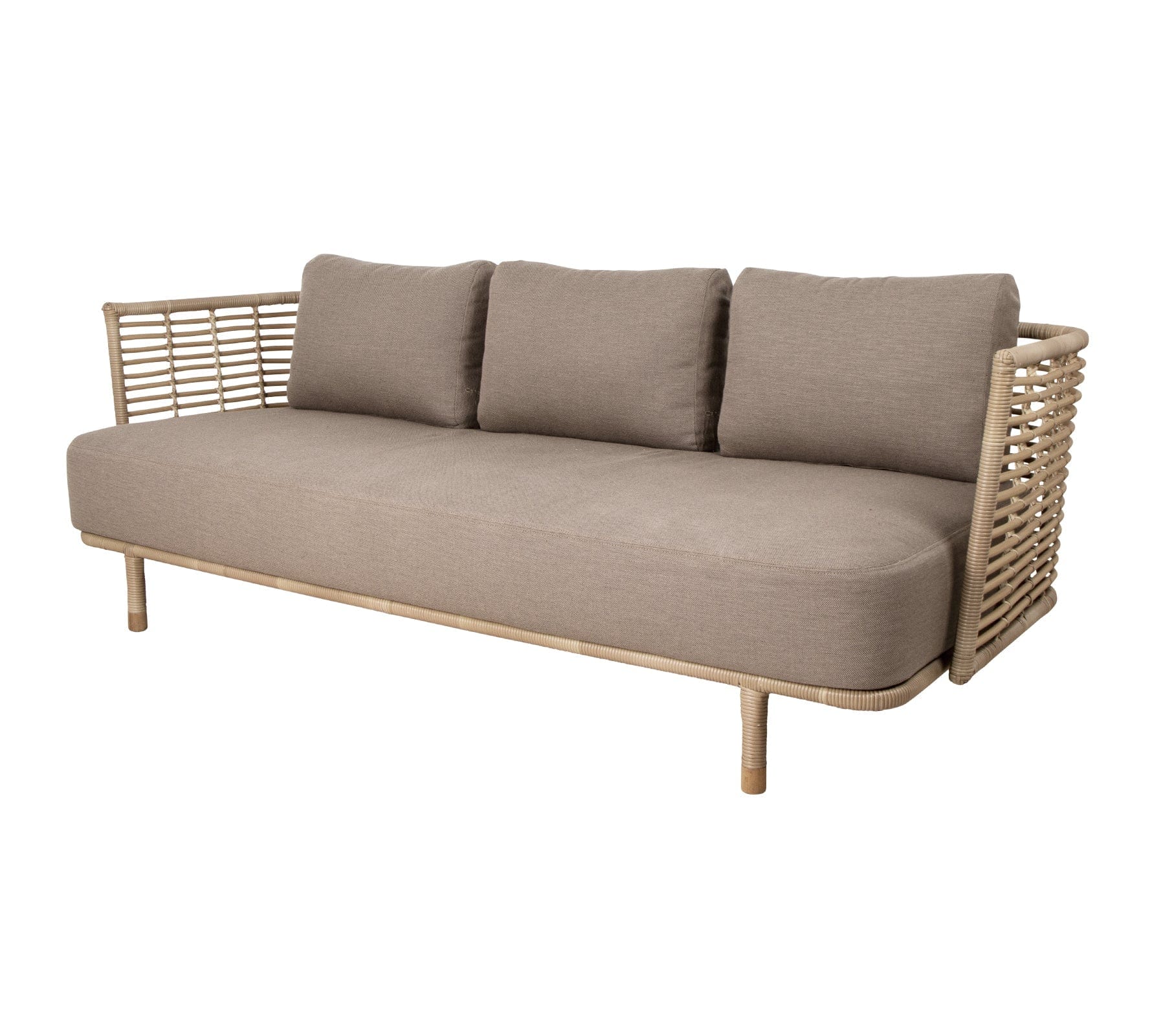 Cane-Line - Sense 3-seater sofa OUTDOOR, incl. taupe AirTouch cushions | 7543UAITT
