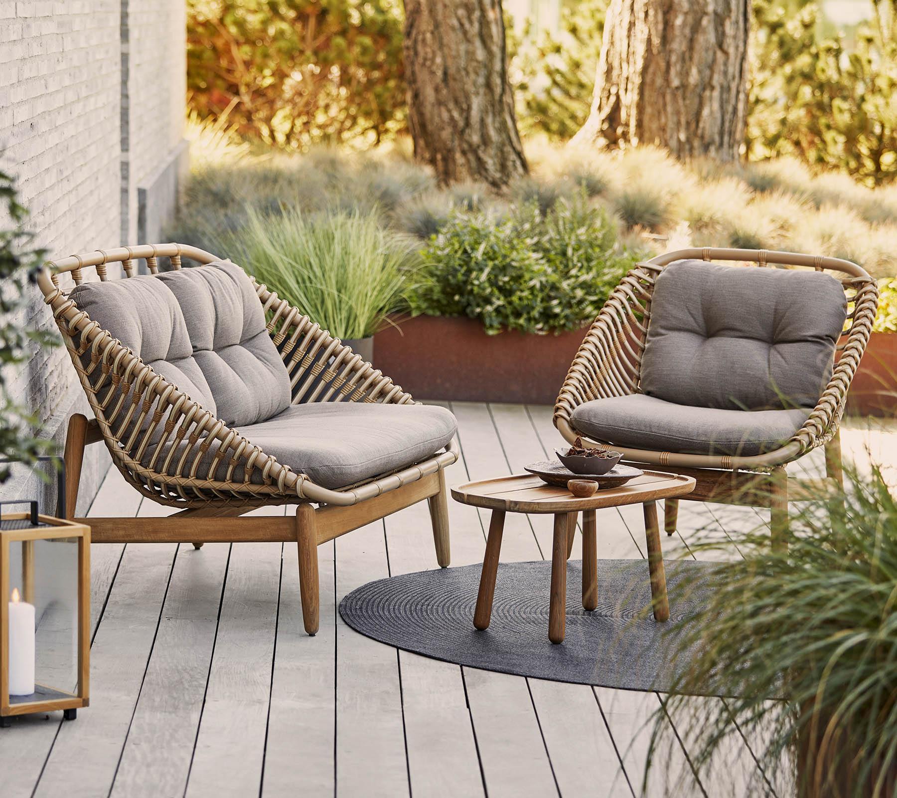 Cane-Line - String lounge chair w/teak frame, incl. Cane-line AirTouch cushions | 54020UAITTT