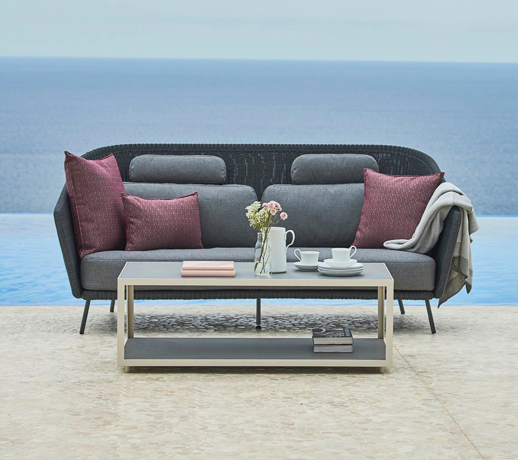 Cane-Line- Mega 2-seater sofa | incl. Grey cushion set | 55102LG