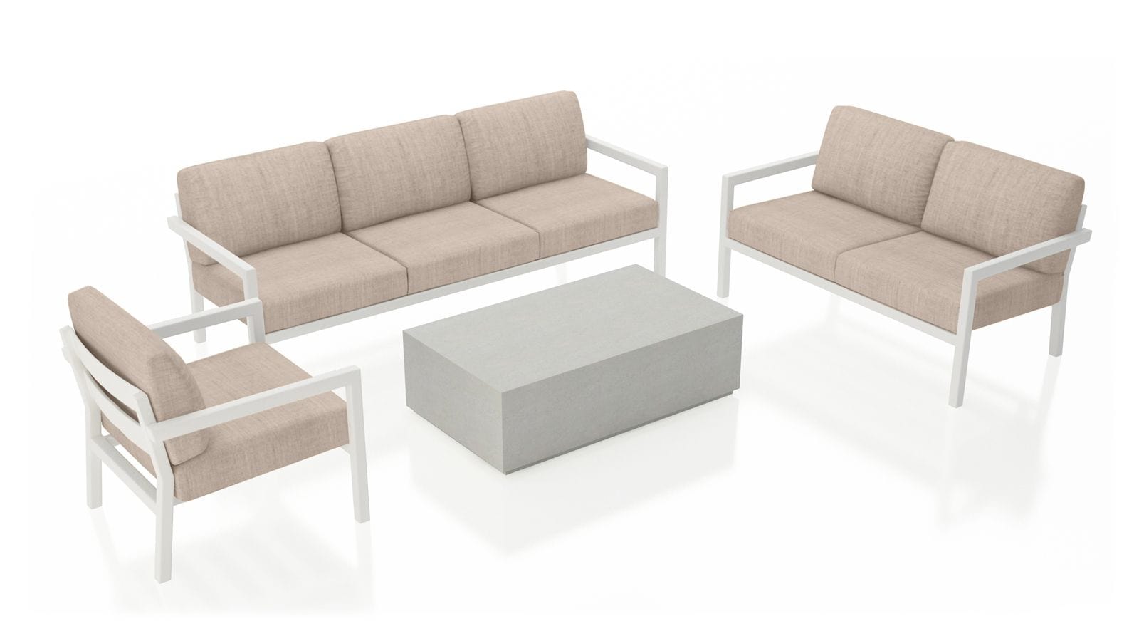 Harmonia Living - Pacifica Mason 4 Piece Sofa Loveseat Set | HL-PAMAS-WHT-4SLSS