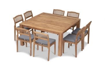 Harmonia Living - Sands 9 Piece Square Dining Set | HL-SNDS-SD-9SDS