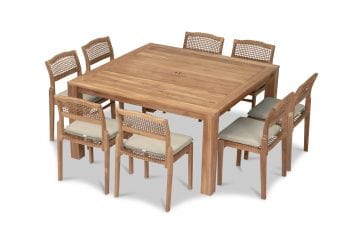 Harmonia Living - Sands 9 Piece Square Dining Set | HL-SNDS-SD-9SDS