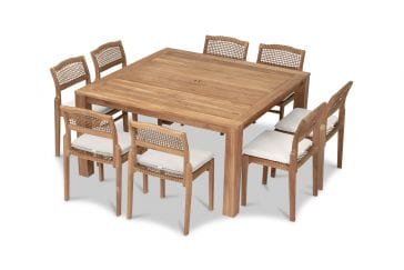 Harmonia Living - Sands 9 Piece Square Dining Set | HL-SNDS-SD-9SDS