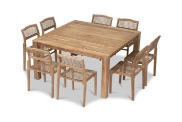 Harmonia Living - Sands 9 Piece Square Dining Set | HL-SNDS-SD-9SDS