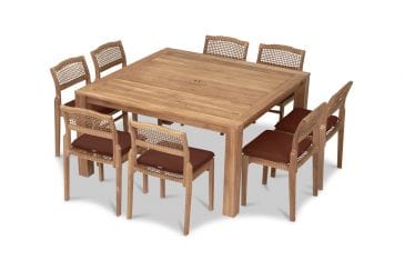 Harmonia Living - Sands 9 Piece Square Dining Set | HL-SNDS-SD-9SDS