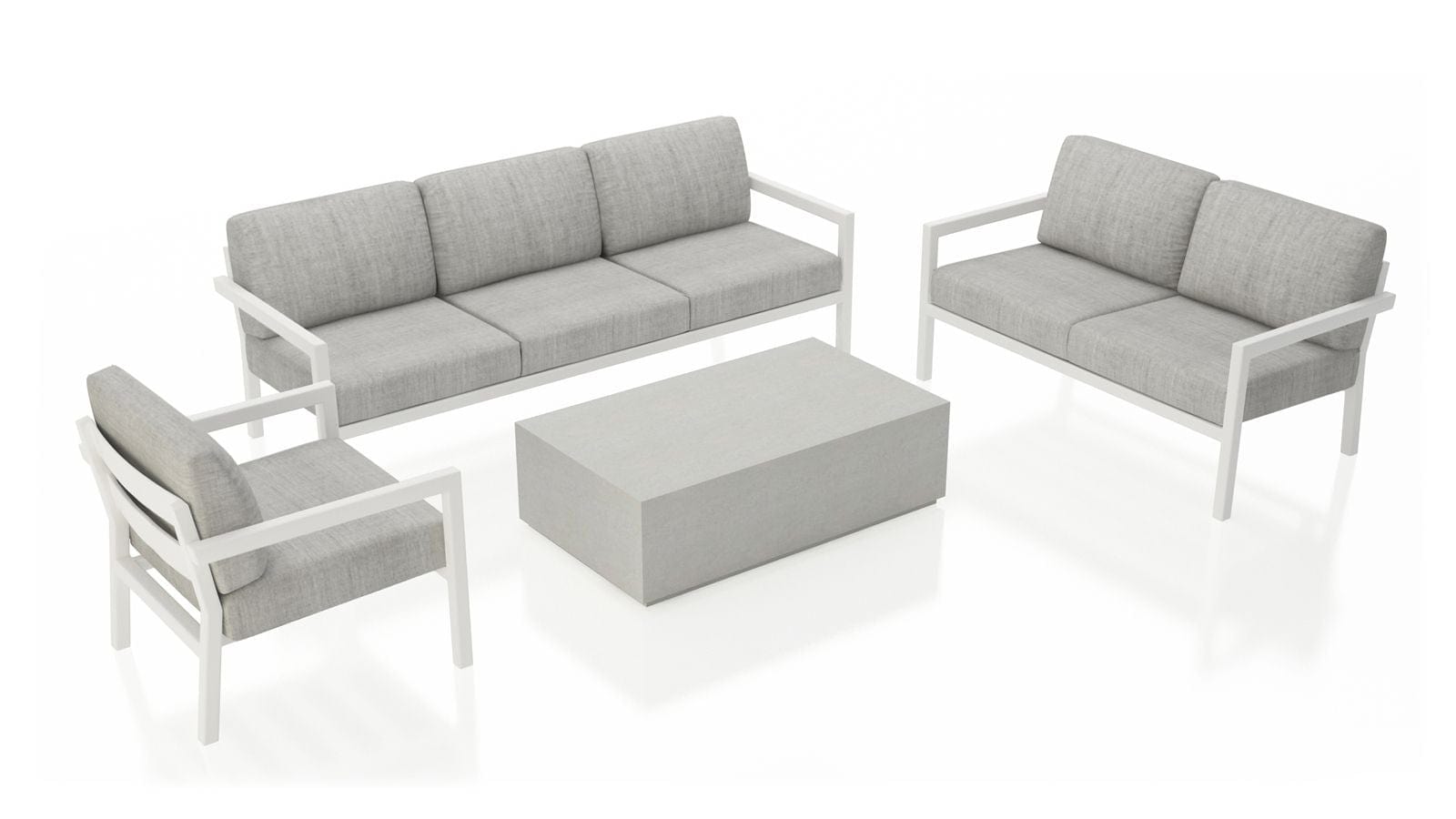 Harmonia Living - Pacifica Mason 4 Piece Sofa Loveseat Set | HL-PAMAS-WHT-4SLSS