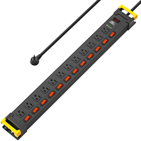 CRST 12-Outlets 9 ft. Heavy-Duty Surge Protector Power Strip 15A
