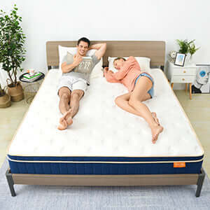 Sweet Night Ocean Blue Hybrid Mattress motion isolation and full support
