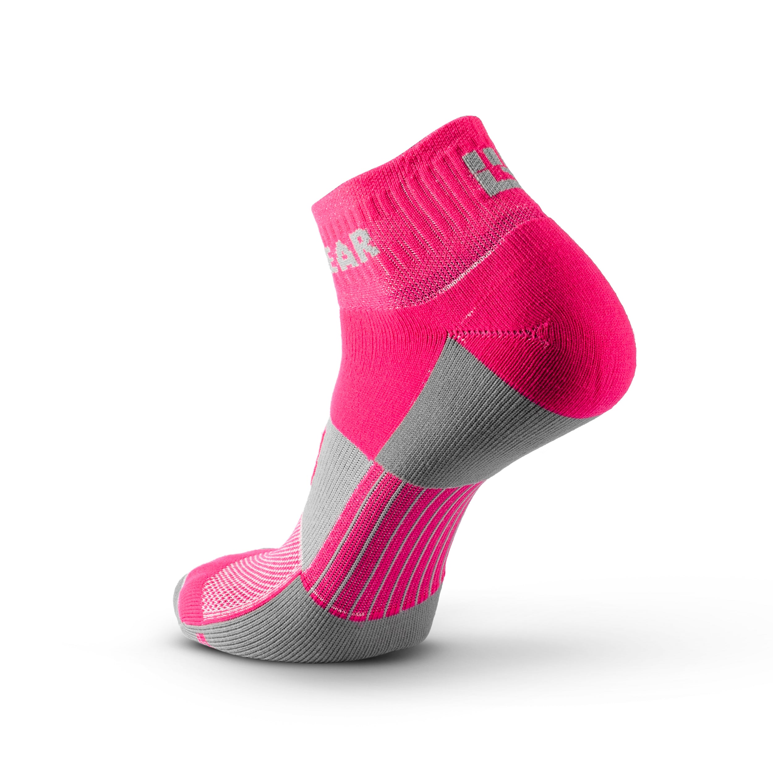 MudGear Quarter (?) Crew Socks - Pink/Gray (2 pair pack)