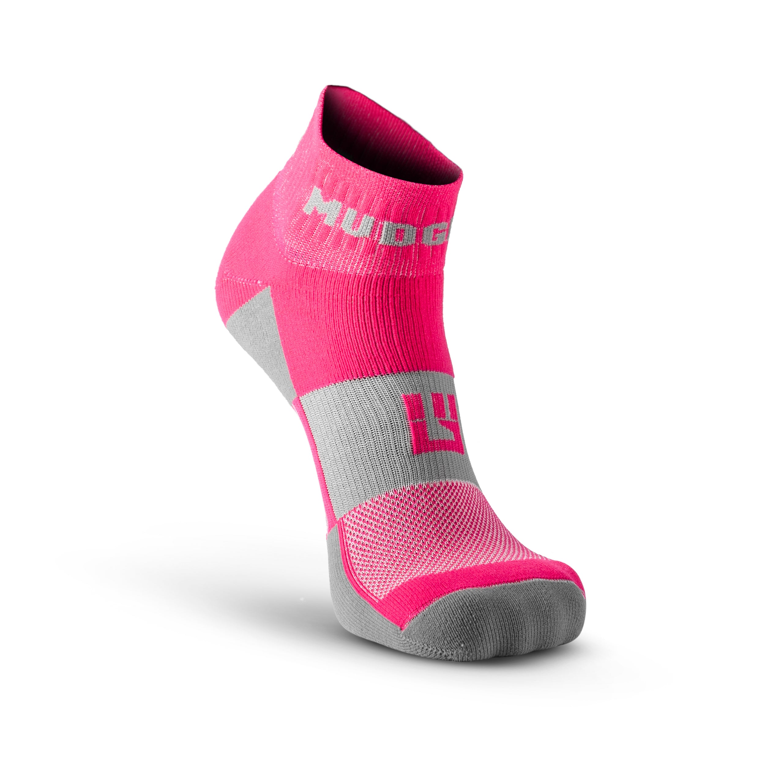 MudGear Quarter (?) Crew Socks - Pink/Gray (2 pair pack)