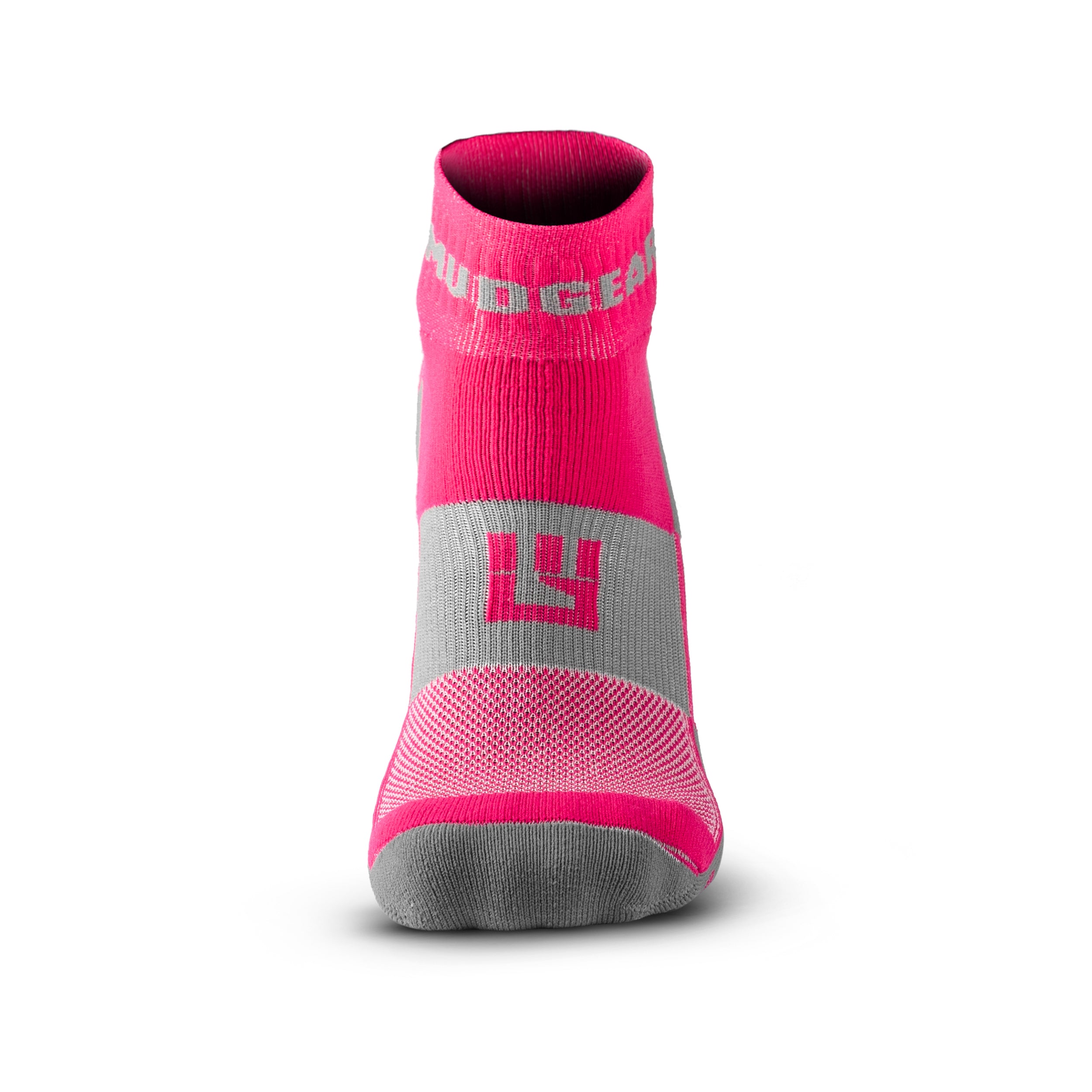 MudGear Quarter (?) Crew Socks - Pink/Gray (2 pair pack)