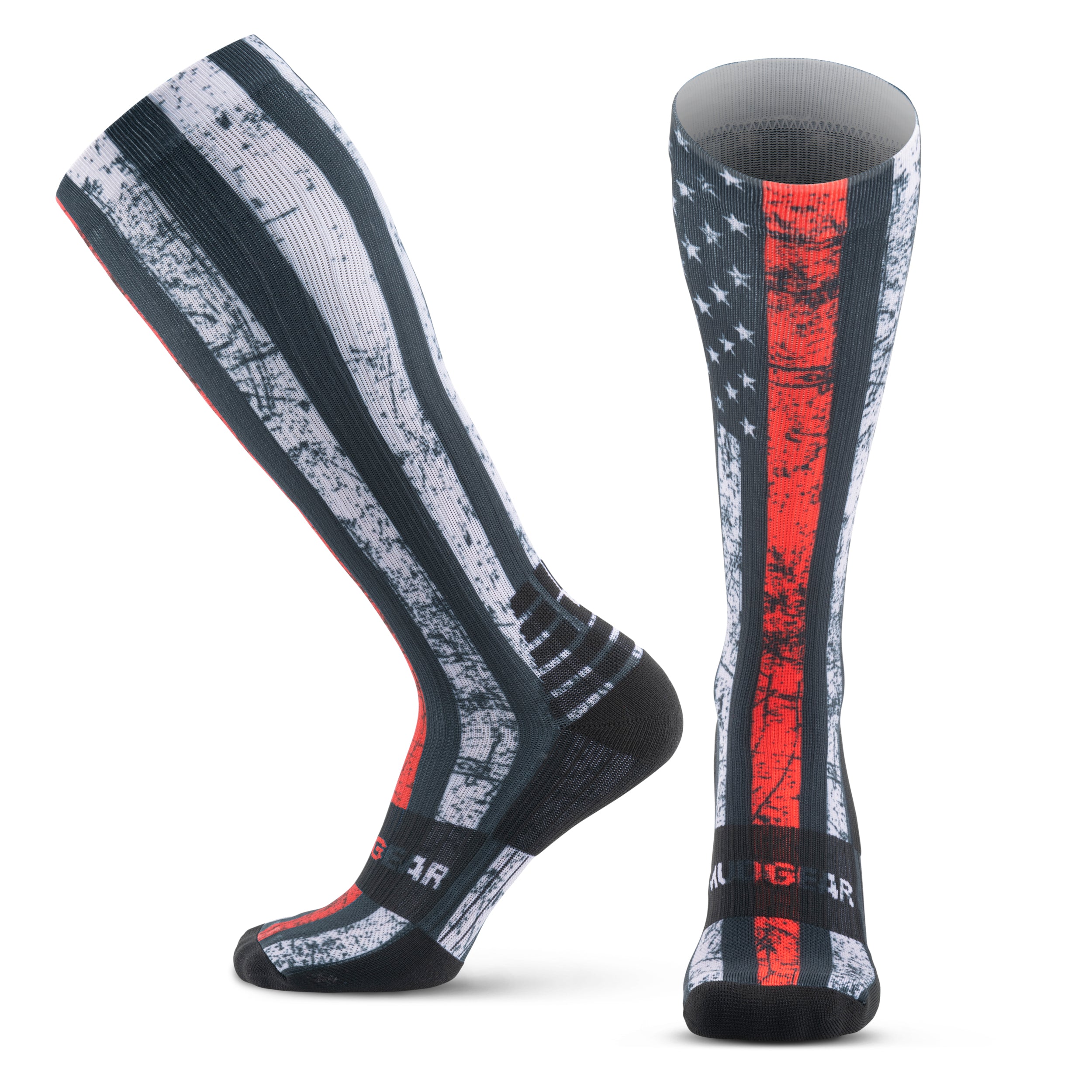 MudGear Custom First Responder Red Line Compression Sock (1 pair)