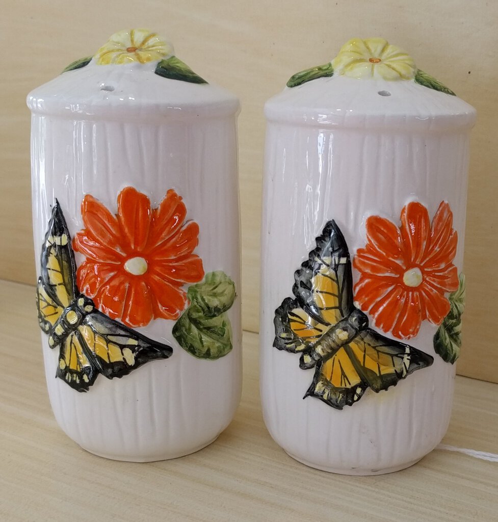 Vintage Salt & Pepper Shakers - Butterfly - Japan