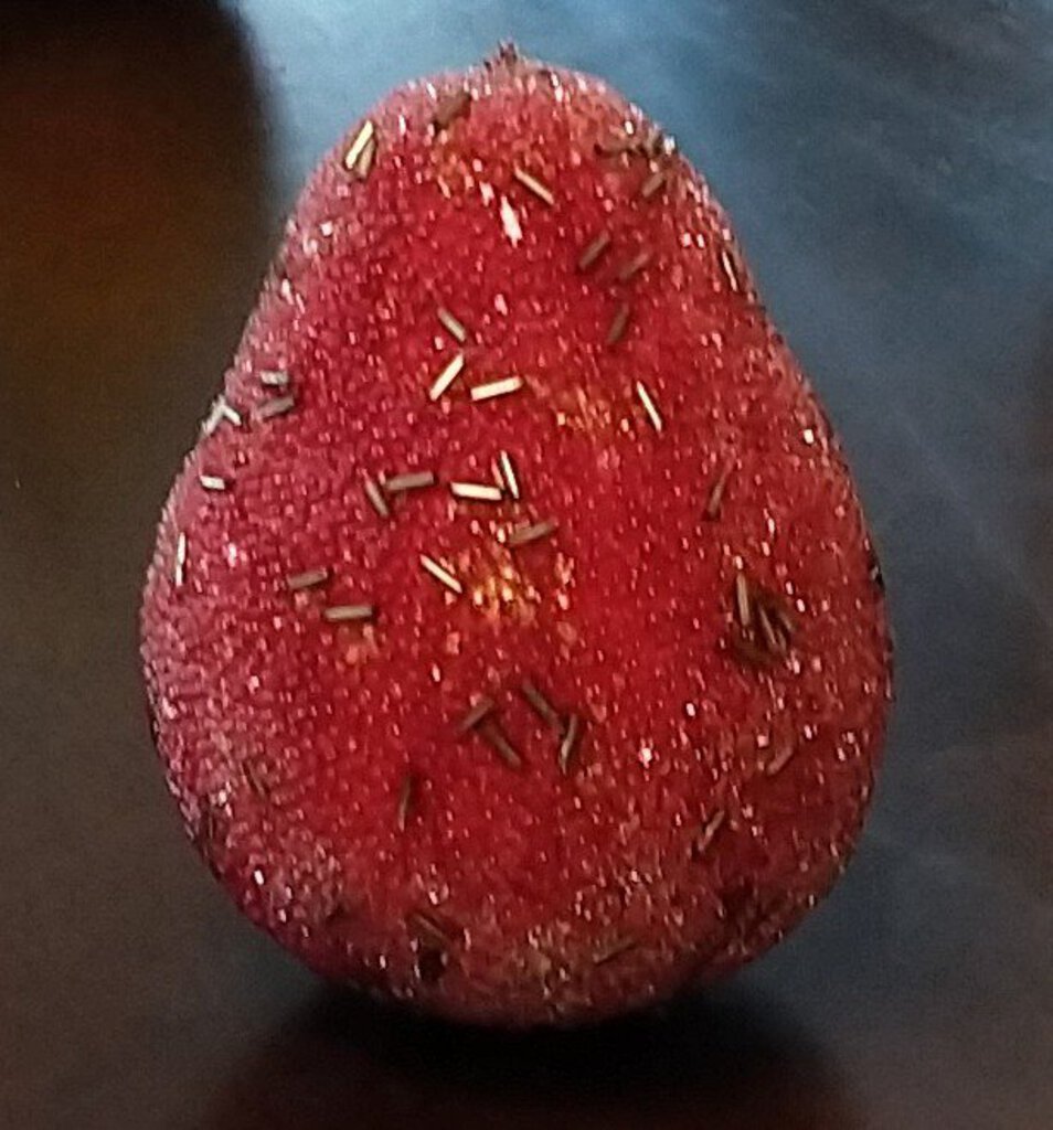 Beaded Faux Pear - Red