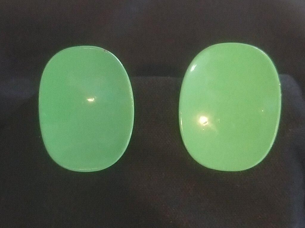 Lime Green Oval Clip On Earrings