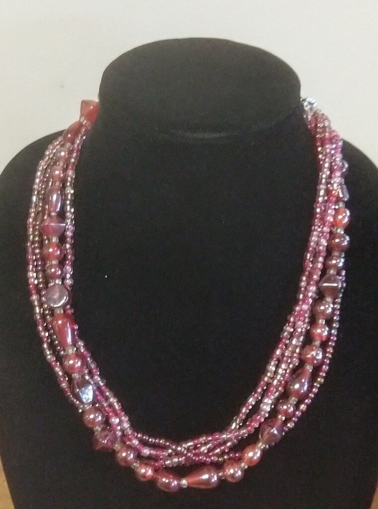 Pink Twisted Beads Necklace