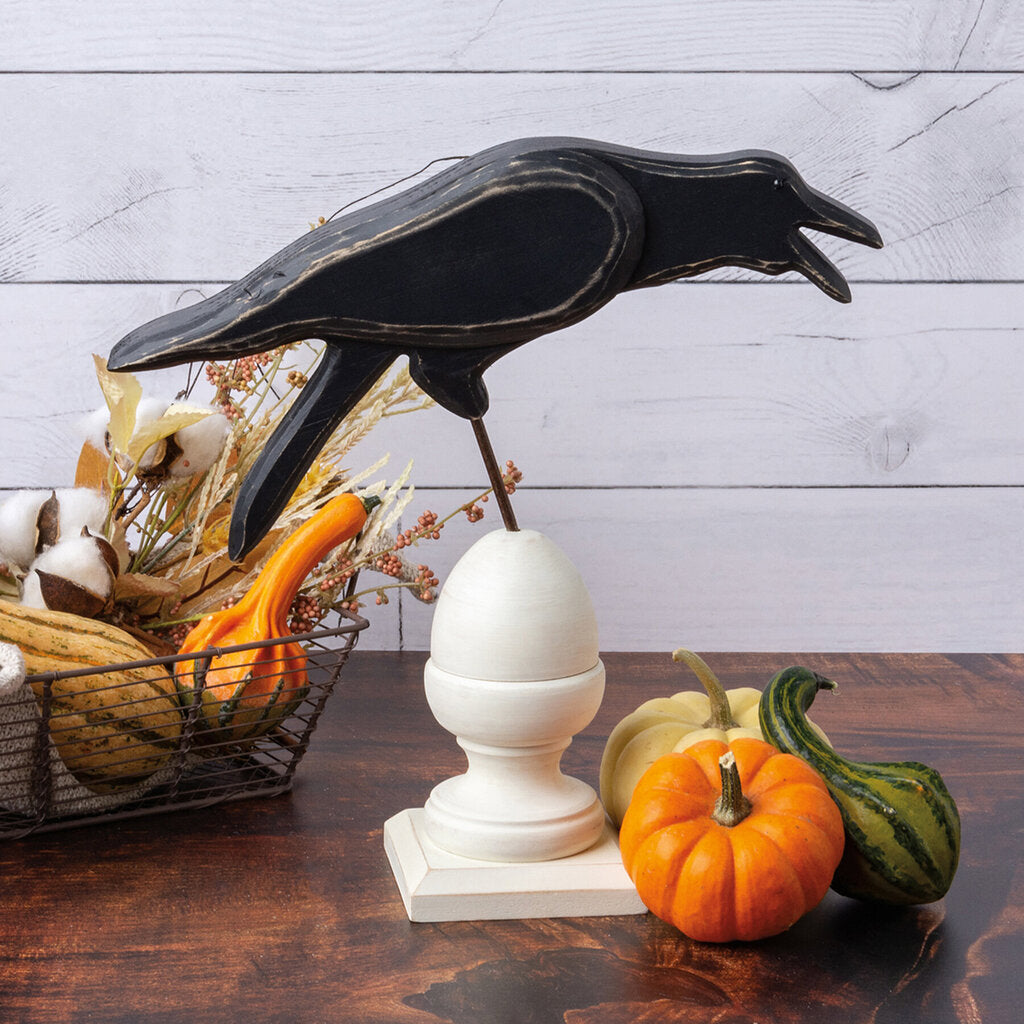 NEW Cawing Crow On Finial Sitter - 113783