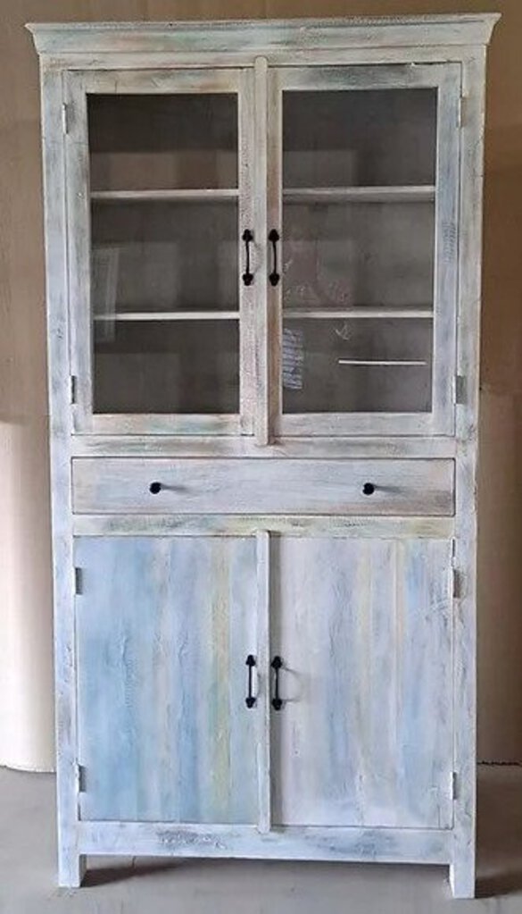 NEW Whitewashed Reclaimed Hutch w/ 4 Door/ 1 Drawer - f-102