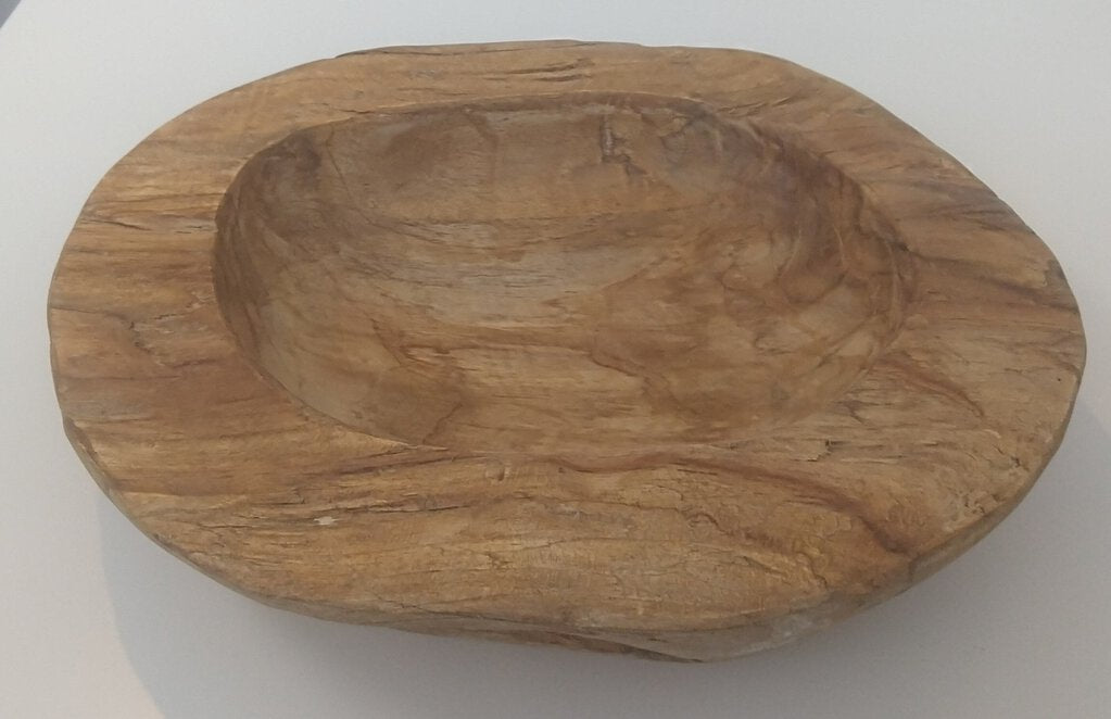 NEW Teak Large Live Edge Round Bowl - tbn-bx