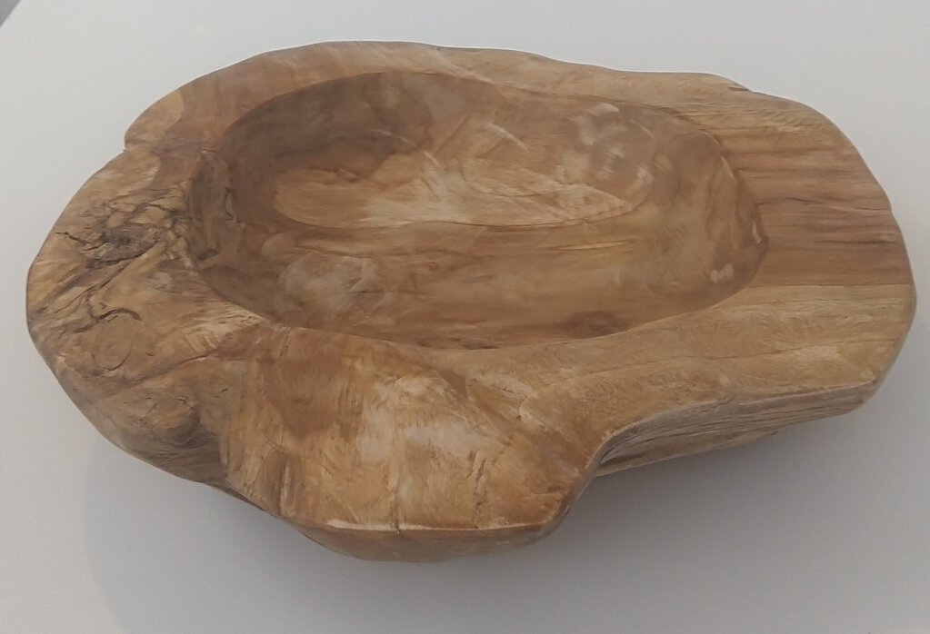 NEW Teak Large Live Edge Round Bowl - tbn-bx