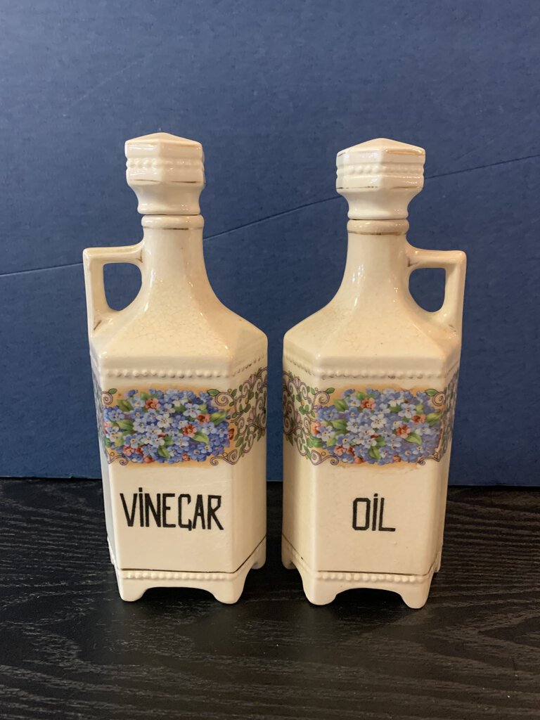 Vintage Luise Czechoslovakia Ceramic Oil & Vinegar Cruet Set