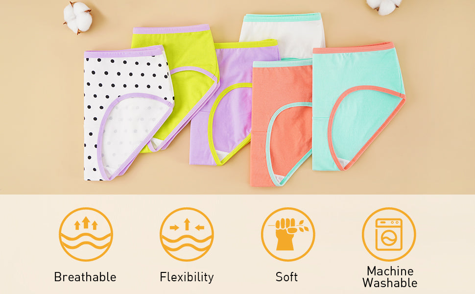 Features of girls underwear comfortable and machine-washable