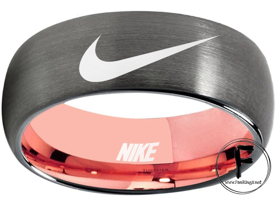 Nike Ring matte Blue & Gold Band Wedding Band #nike #nikeair #justdoit