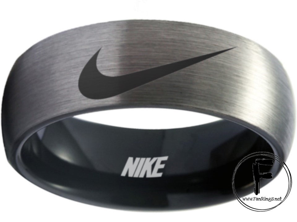 Nike Ring Matte Silver Band Nike Wedding Ring #nike #nikeair #justdoit