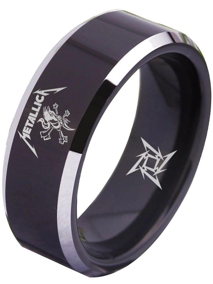 Metallica Ring Black Ring Tungsten Ring Hard Metal #metallica