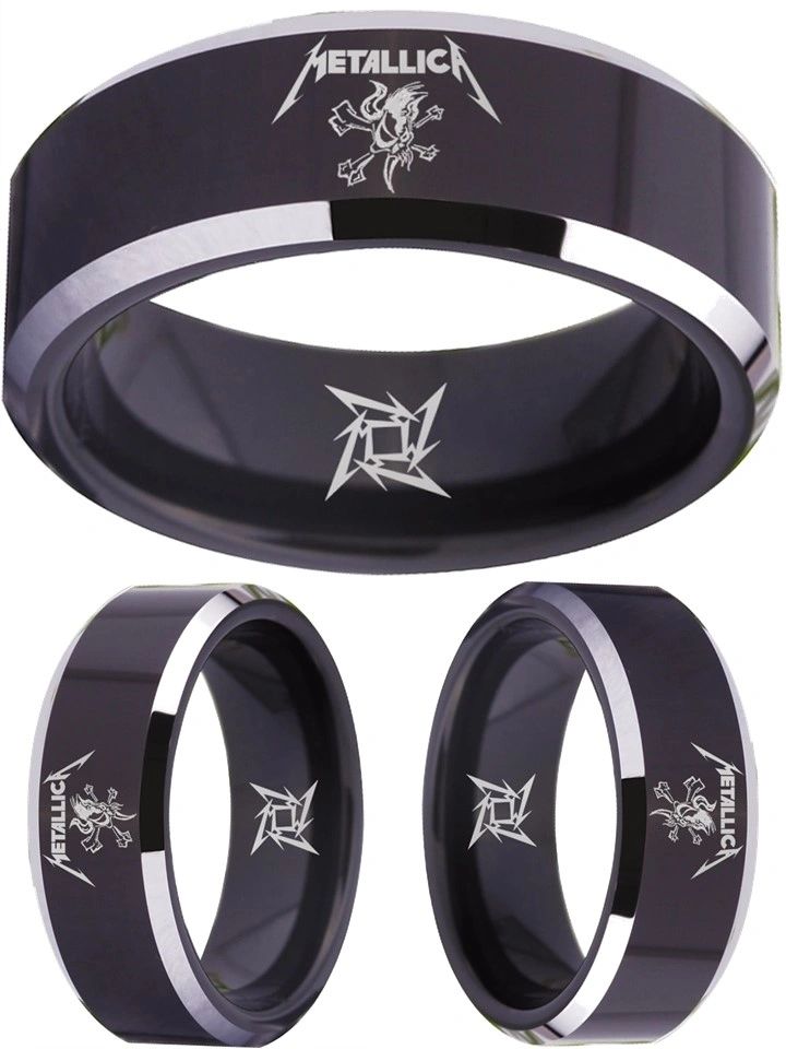 Metallica Ring Black Ring Tungsten Ring Hard Metal #metallica