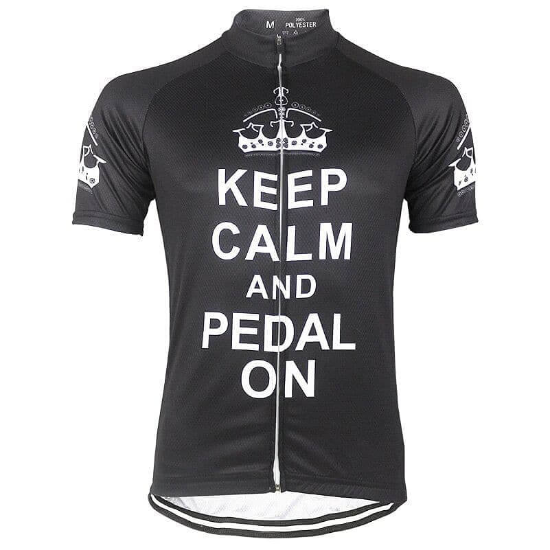 Keep Calm & Pedal On - Black Cycling Jersey