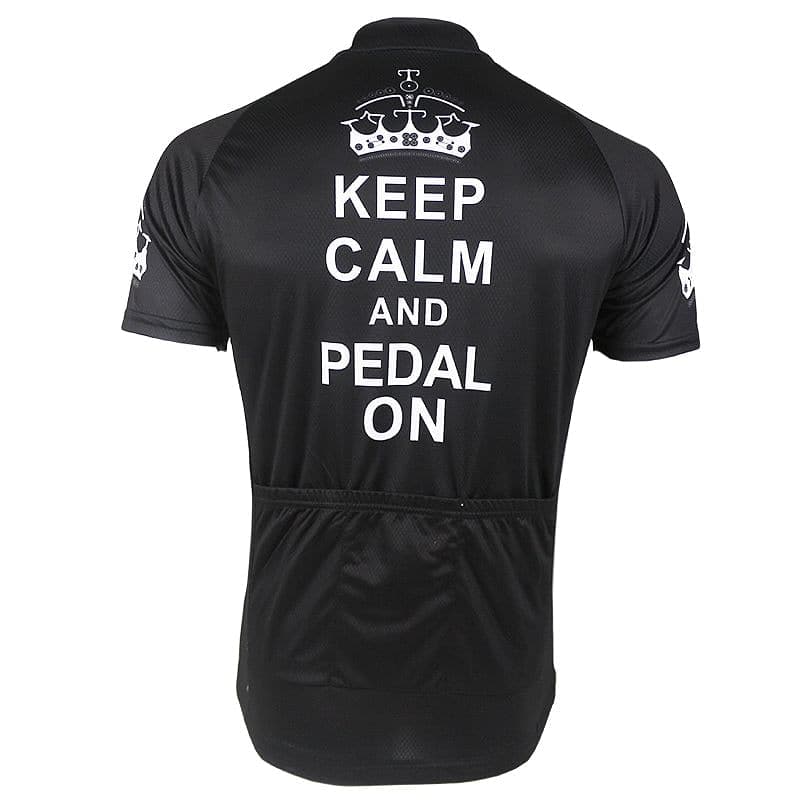 Keep Calm & Pedal On - Black Cycling Jersey