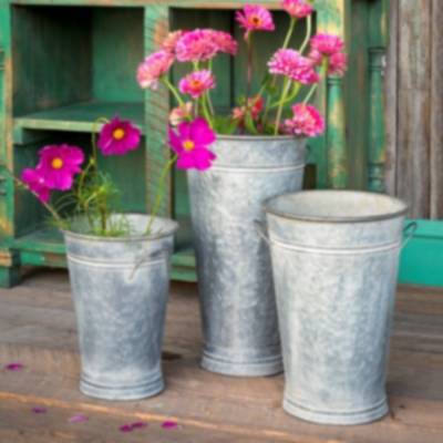 Tin Flower Bucket