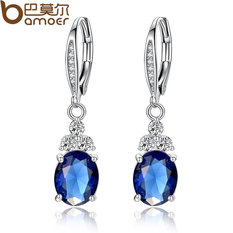 BAMOER YIE096 Zircon Crystals Drop Earring