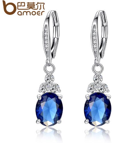 BAMOER YIE096 Zircon Crystals Drop Earring