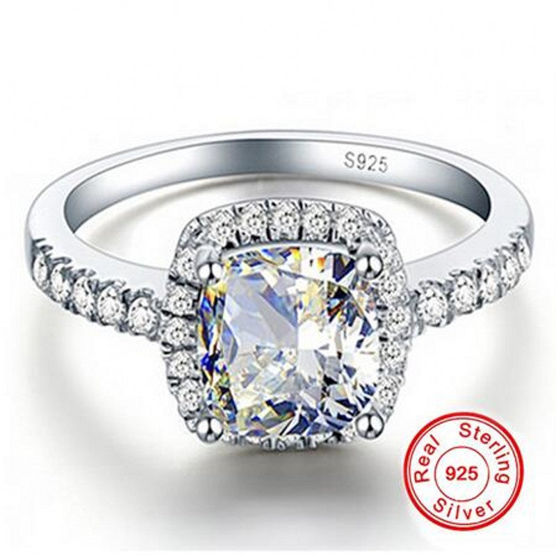 4 Karat CZ Crystal Silver Ring