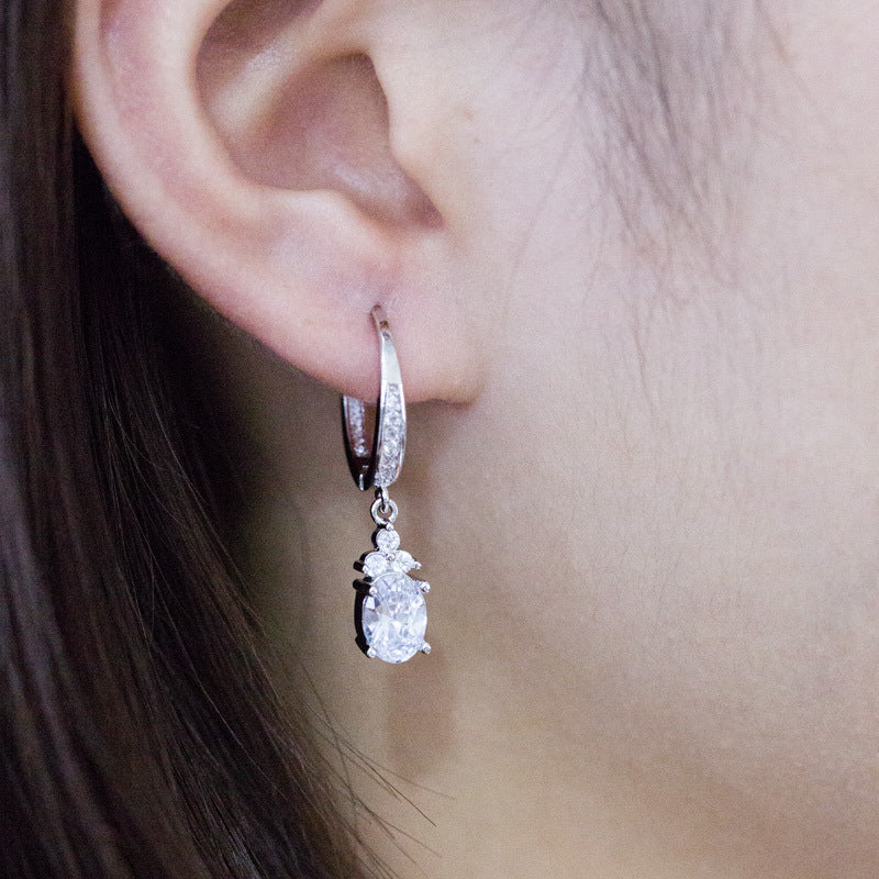 BAMOER YIE096 Zircon Crystals Drop Earring