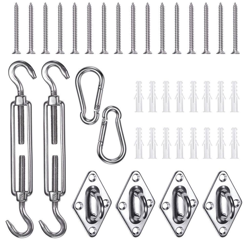  DIY Stainless Steel Pad Eye Turnbuckle Carabiner, 8 