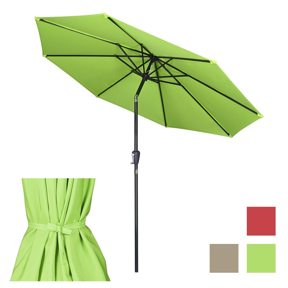  DIY 9 ft Tilting Outdoor Patio Umbrella 220g Yarn-dyed Canopy UV50+ 