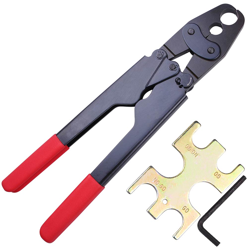  DIY 1/2" & 3/4" Pex Crimp Tool with Gauge Red 