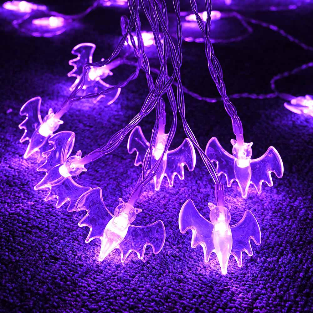  DIY Halloween Lights Bat String Light 15FT Battery Operated Purple 