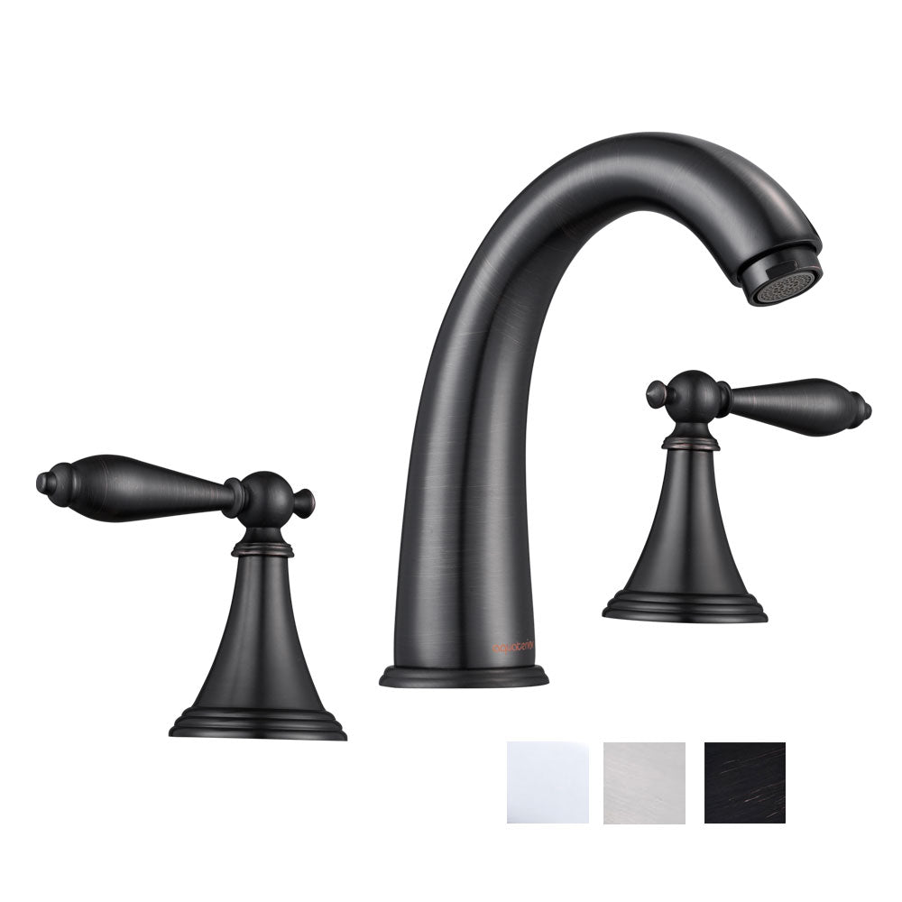  DIY Bathroom Widespread Faucet 2-Handle Hot & Cold 6.7"H 