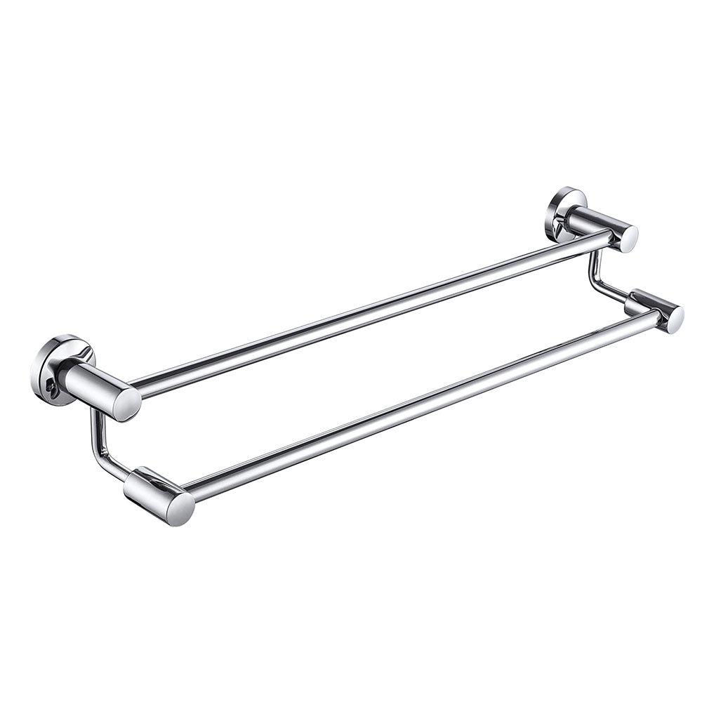  DIY Wall-Mounted Double Towel Bars Stainless Steel Chrome Finish 