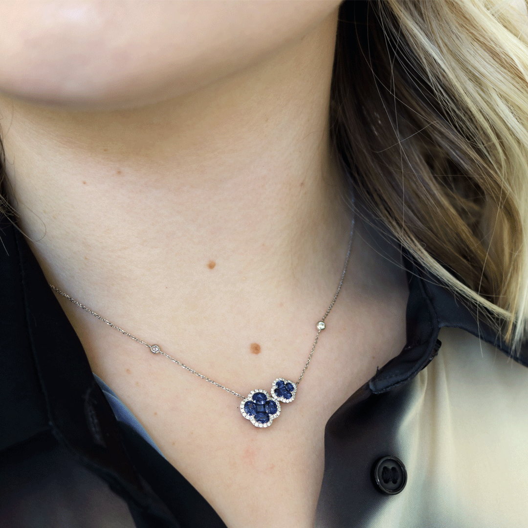 Sapphire & Diamond Fashion Necklace
