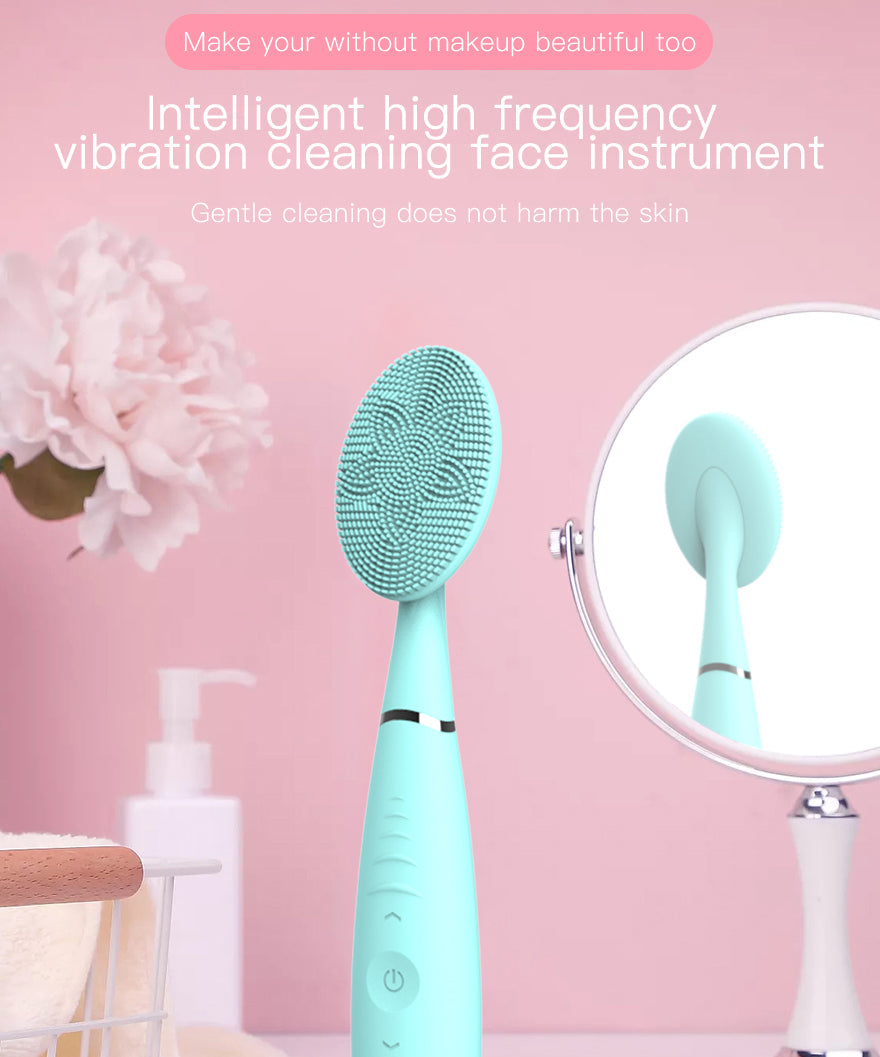 Halylo Brush Sonic Facial Cleansing while Massage